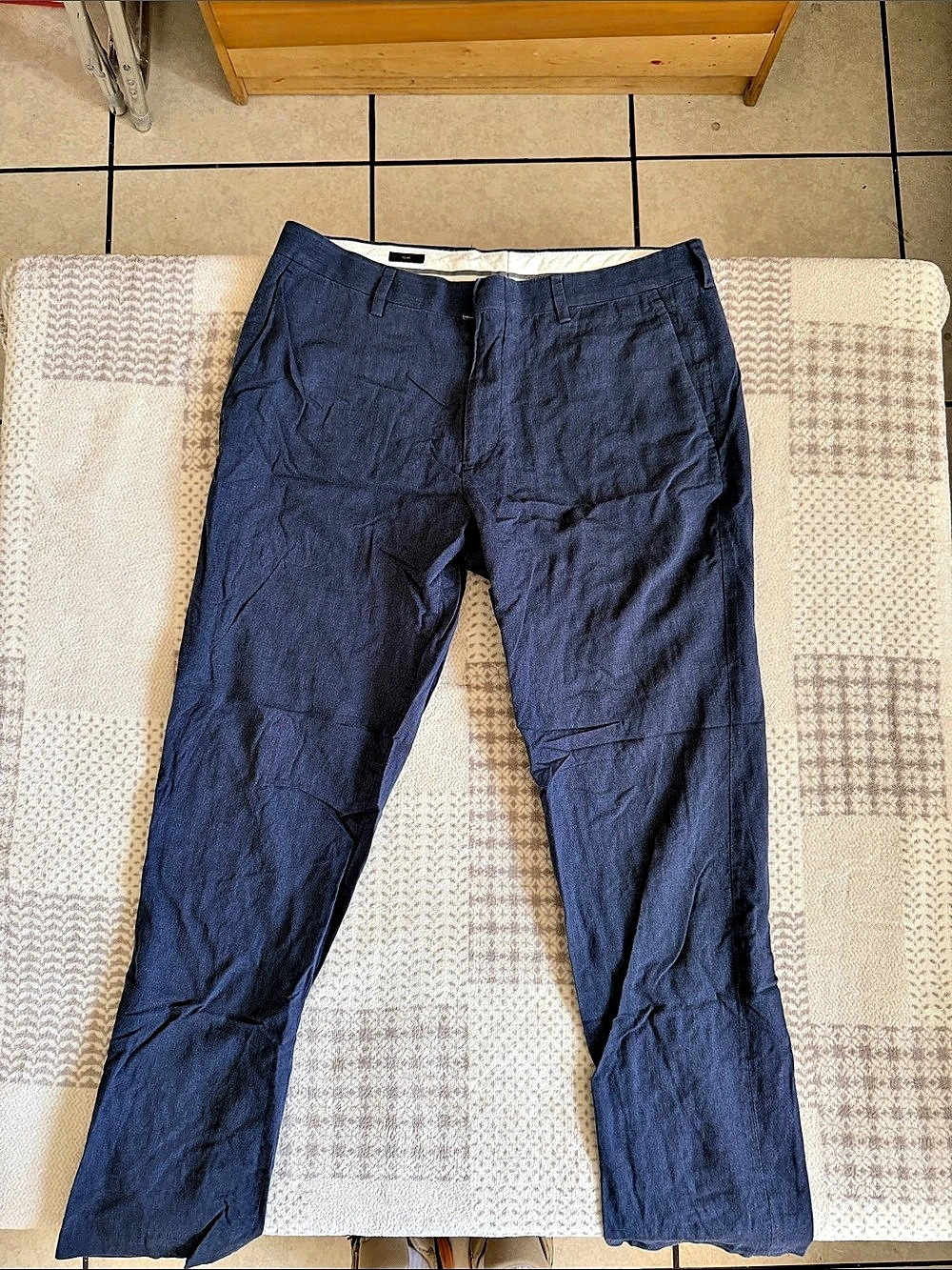 J.Crew Ludlow Slim-fit suit pant in Somelos fabric Blue Pants Waist32 L30
